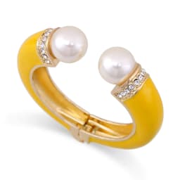 10 Colors Boho Personalized Double Pearls Cuff Bangle for Women Party Bracelet Engagement Accessory Rhinestone Bangles Jewelry