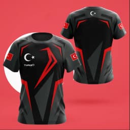 3D Print Turkey Flag Sport Quickdry Breathable Men Women TShirt Outdoor Football Jersey Team Loose Parent-child Short Sleeve Top