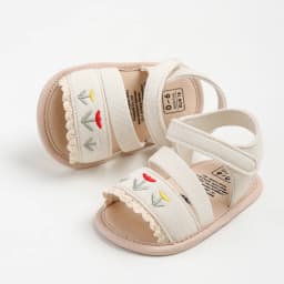 Infant Baby Girls Summer Sandals Elegant Satin Bow and Pearl Decor Princess Dress Shoes with Closed Back Support