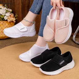 Women's Spring New Casual Versatile Mesh Breathable Velcro Soft Bottom Non Tiring Foot Size Hiking Shoes 36-43