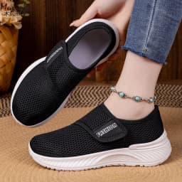 Women's Spring New Casual Versatile Mesh Breathable Velcro Soft Bottom Non Tiring Foot Size Hiking Shoes 36-43