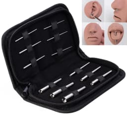 12pcs Surgical Steel Concave Taper Expander Stretching Kit 1.2-9mm Concave Ear Taper Professional Insertion Pin Piercing Jewelry