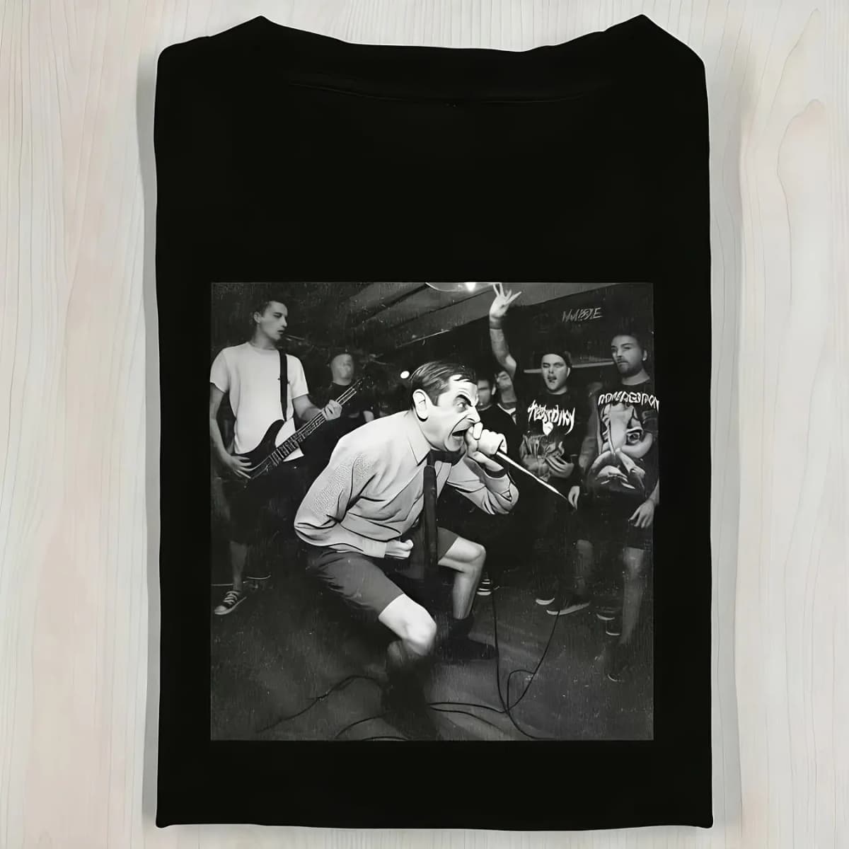 New Mr. Bean Print- Retro Band Design Crew Neck Short-sleeved Casual Shirt All Seasons Classic Fit Soft and Comfortable