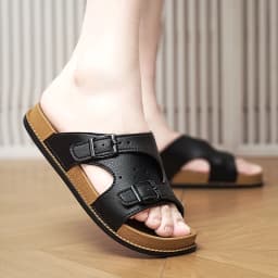 Trendy White Slippers For Men Buckle Designer Slippers Outdoor Beach Shoes Casual Slides Man Comfortable Platform Men's Sandals