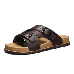 Trendy White Slippers For Men Buckle Designer Slippers Outdoor Beach Shoes Casual Slides Man Comfortable Platform Men's Sandals