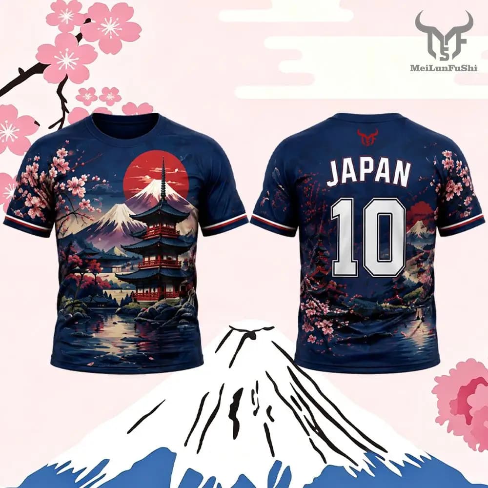 Japanese Style Print Football Jersey Summer Breathable And Quick-drying Football Training Uniform Unisex O-neck Streetwear Top