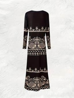 Women Long Sleeve Dress Vintage Style A Line Midi Dress Casual Office Wear Fall Winter Solid Color Elegant Everyday Dress