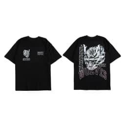 2026 Wolf Head Warrior Short-Sleeved Men's and Women's American Style Sporty Casual Loose-Weave Printed Cotton T-Shirt