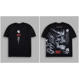 2026 Wolf Head Warrior Short-Sleeved Men's and Women's American Style Sporty Casual Loose-Weave Printed Cotton T-Shirt