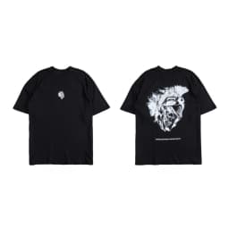 2026 Wolf Head Warrior Short-Sleeved Men's and Women's American Style Sporty Casual Loose-Weave Printed Cotton T-Shirt
