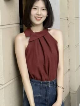 Elegant Halter Sleeveless Summer Top Women Casual Off shoulder T shirt Daily Outdoor Korean Chic Cropped Tank Top Solid color