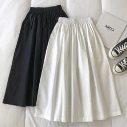 Pure Color Cotton Workwear Khaki Half Skirt Women's 2027Summer New Fashion Korean Style Versatile High-Waisted A-Line Skirt