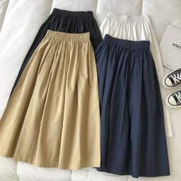 Pure Color Cotton Workwear Khaki Half Skirt Women's 2027Summer New Fashion Korean Style Versatile High-Waisted A-Line Skirt