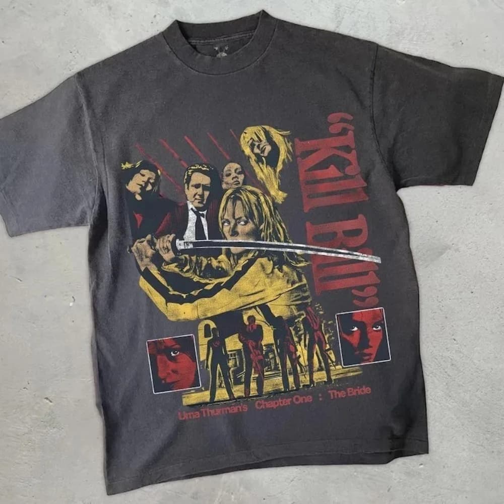 Kill Bill T-shirt, Retro Movie Pattern Men's T-shirt, Summer New Unisex Casual Fashion T-shirt