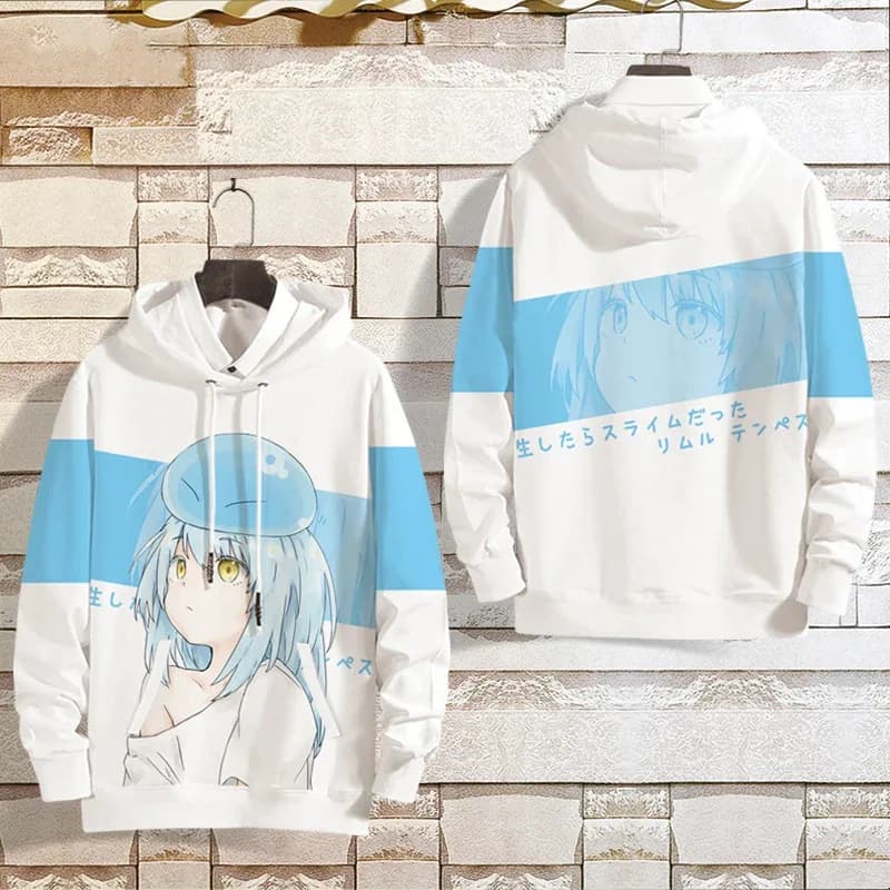 Anime That Time I Got Reincarnated As A Slime Rimuru Tempest Cosplay Hoodie Graphic Sweatshirt Unisex Harajuku Man Tracksuit
