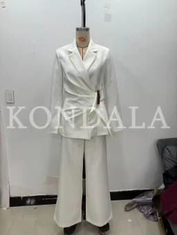 KONDALA 2026 Spring Summer Women Elegant White Suits Fashion Ladies Formal Suits Vacation Outfits Casual Office Lady Suits