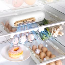 (Double-Click to Turn On, Long-Press to Turn Off) Refrigerator Deodorizer, USB Rechargeable Air Purifier, Pet Purifier, Household Wardrobe and Shoe Cabinet Deodorizer, Odor Eliminator, Suitable for Home Use and Travel
