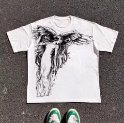 Classic Y2K Gothic Style High Street T-shirt Print Oversized T Shirt Harajuku Round Neck Cotton Tops 2026 Summer Men Women Tops