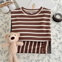 Brown Children's Suit 2PCS Set New Summer Short Sleeve +Shorts Striped Boy Girl Child T-shirt Baby Clothes Children's Clothing
