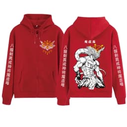 Anime Jujutsu-Kaisen Mahoraga Zipper Hoodie Man Woman Harajuku Pullover Tops Long Sleeve Streetwear Sweatshirt