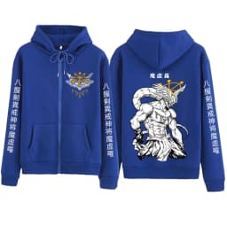 Anime Jujutsu-Kaisen Mahoraga Zipper Hoodie Man Woman Harajuku Pullover Tops Long Sleeve Streetwear Sweatshirt