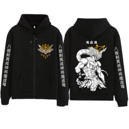 Anime Jujutsu-Kaisen Mahoraga Zipper Hoodie Man Woman Harajuku Pullover Tops Long Sleeve Streetwear Sweatshirt