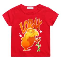 The Lorax Kids T-shirts Kawai 100%Cotton Tees Fashion Short Sleeve Spring Summer Tops Slight Strech O-neck High Quality T-shirt
