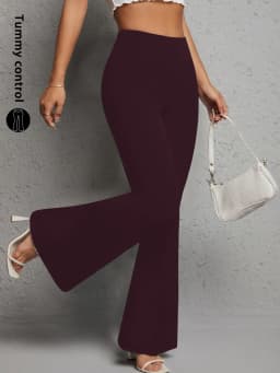 Ladies High-Rise Flared Yoga Trousers with Leg Bottom. Perfect for Yoga or Casual.