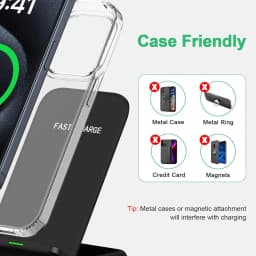 Wireless Charger Fast Support for Samsung S24 S23 S22 21 Ultra Quick Charging Stand For iPhone 17-12Pro Max Xiaomi17 15 14