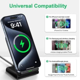 Wireless Charger Fast Support for Samsung S24 S23 S22 21 Ultra Quick Charging Stand For iPhone 17-12Pro Max Xiaomi17 15 14