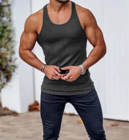 Summer Men's Bodybuilding Vest Gym Workout Fitness Sleeveless Shirt Running Tank Top Stringer Stripe Men Vest Men Tanks