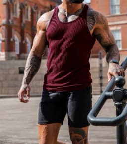 Summer Men's Bodybuilding Vest Gym Workout Fitness Sleeveless Shirt Running Tank Top Stringer Stripe Men Vest Men Tanks