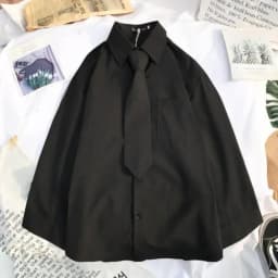 New Autumn Long Sleeve Loose Student Blouse Shirt Women White Black Turn Down Collar Casual Oversized Shirt Vintage Top