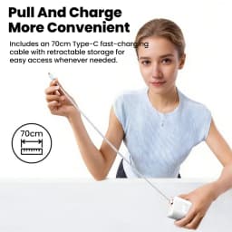 65W Fast Charger With Retractable USB C Cable 2 Ports USB Type C Charger PD Quick Charge 3.0 Phone Chargers For iphone Android
