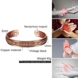 Vinterly Pure Copper Bracelets Twisted Handmade Braided 12mm Adjustable Bangles Health Energy High Magnet Jewelry Resizable Cuff