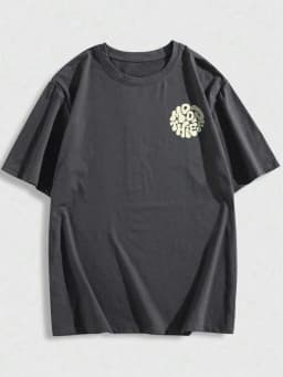 New 2026 Summer Zrgoth Men's Casual Versatile Minimalist Moon Thief Print Short Sleeve T-Shirt