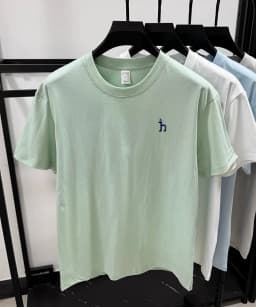 100% pure cotton short sleeve summer cartoon dog embroidered men's T-shirt luxury brand fashion casual breathable round neck top