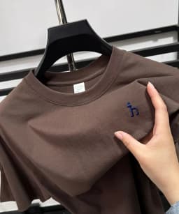 100% pure cotton short sleeve summer cartoon dog embroidered men's T-shirt luxury brand fashion casual breathable round neck top