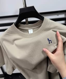 100% pure cotton short sleeve summer cartoon dog embroidered men's T-shirt luxury brand fashion casual breathable round neck top