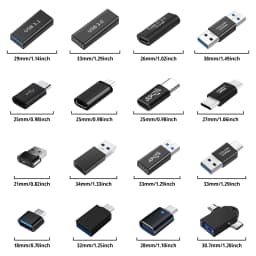 16PCS USB3.0 Connector to USB-C Male to Female Adapter, OTG USB Converter for SSD/HDD, Data Cable Extender, ExpansionAdapter