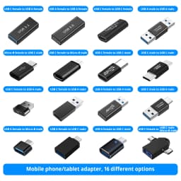 16PCS USB3.0 Connector to USB-C Male to Female Adapter, OTG USB Converter for SSD/HDD, Data Cable Extender, ExpansionAdapter