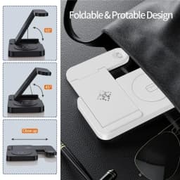 Travel 4 in 1 Wireless Charger Dock Foldable Charge For iPhone 17~12 Pro Max iWatch 11~2 SE AirPods Pro or For Samsung S25 S24