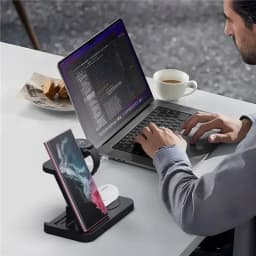 Travel 4 in 1 Wireless Charger Dock Foldable Charge For iPhone 17~12 Pro Max iWatch 11~2 SE AirPods Pro or For Samsung S25 S24