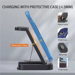 Travel 4 in 1 Wireless Charger Dock Foldable Charge For iPhone 17~12 Pro Max iWatch 11~2 SE AirPods Pro or For Samsung S25 S24