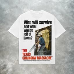 "Texas Chainsaw Massacre" T-shirt - Classic Horror Style, Red Fexx Summer Men's and Women's Version. Fashionably Popular.