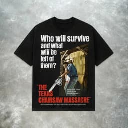 "Texas Chainsaw Massacre" T-shirt - Classic Horror Style, Red Fexx Summer Men's and Women's Version. Fashionably Popular.