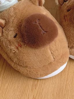 Couple Style Capybara Plush Slippers, Winter Fleece Lined Warm Anti-Slip Soft Sole Home Unisex Indoor Slides