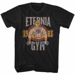 Black Adult T-shirt Harajuku Men's Universe Master He Man Gym