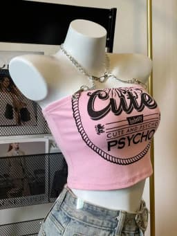 2026 Summer Fashion New Girl Sweet Mini Tank Top Spicy Girl Chain Neck Hanging Pink Female Trendy Cool Short Outerwear Top