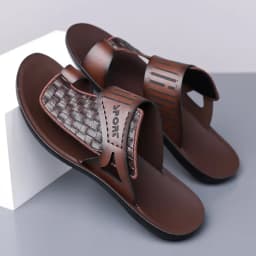 Summer Men's Fashionable Simple Leather Sandals Large Size38-48 Youth Beach Shoes Slippers Rubber Sole Comfortable Casual Footwe